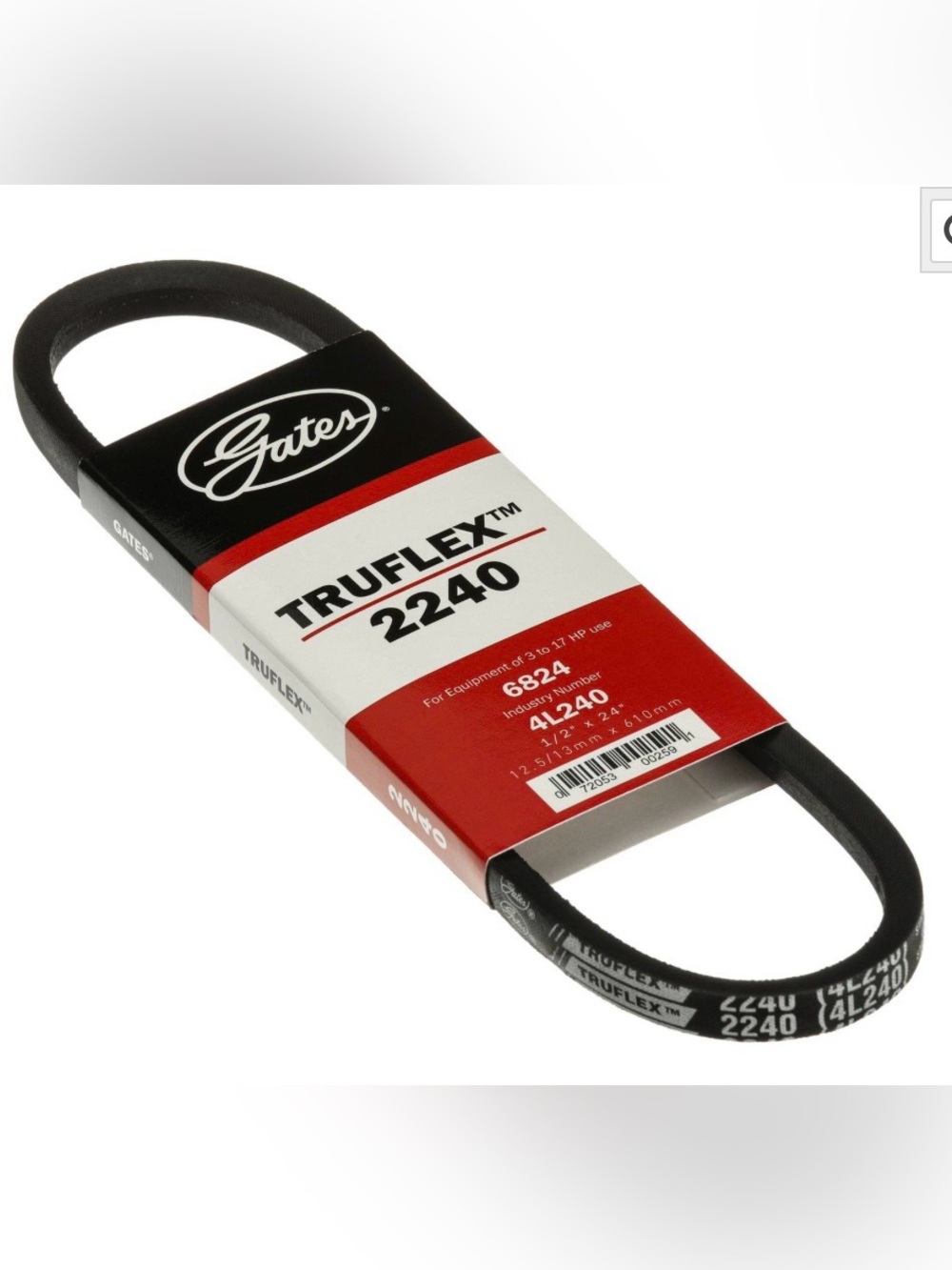 Gates 4L240 Lawnmower Belt Truflex #2240  - 1/2" x 24" - NEW!!!!